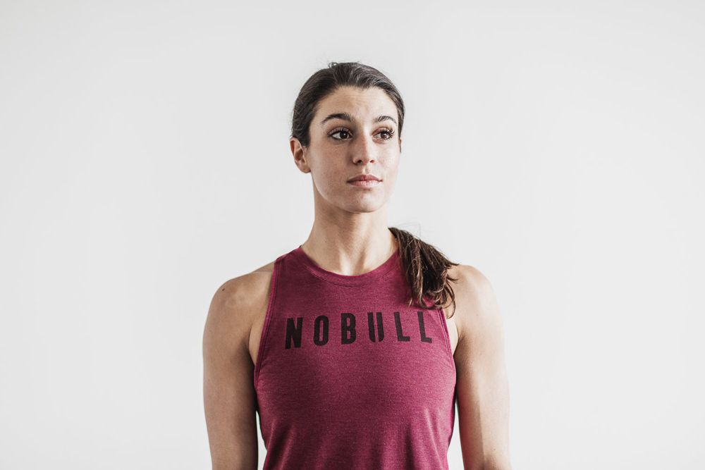 NOBULL Women's High-Neck Tank Tops - Wine - Ireland (9435ALHSU)